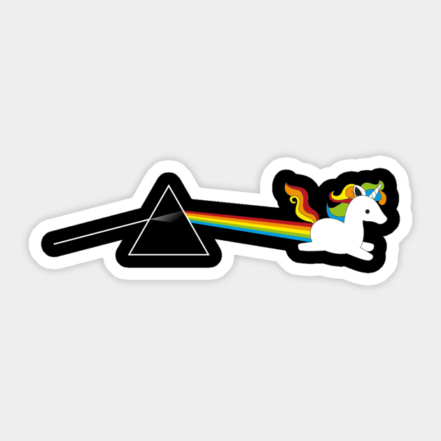 The dark side of the unicorn Sticker by Rafu